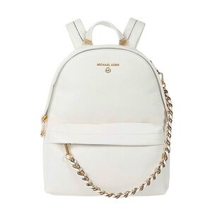 Michael Kors Slater Medium Pebbled Leather Backpack Optic White